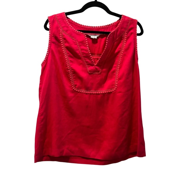 Boden Tops - Boden Womens Sleeveless Linen Blouse Bright Pink Size 14 XL Travel lagenlook